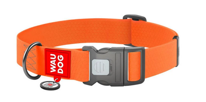 Ошейник для собак водостойкий WAUDOG Waterproof c QR паспортом пластиковый фастекс XXL Ш 40 мм Дл 46-70 см оранжевый (Collar25114)