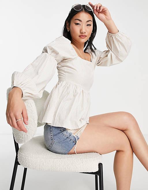 Блуза Asos у смужку р. 36 Бежевий (11426) - фото 4 Блуза Asos у смужку р. 36 Бежевий (11426) - фото 4