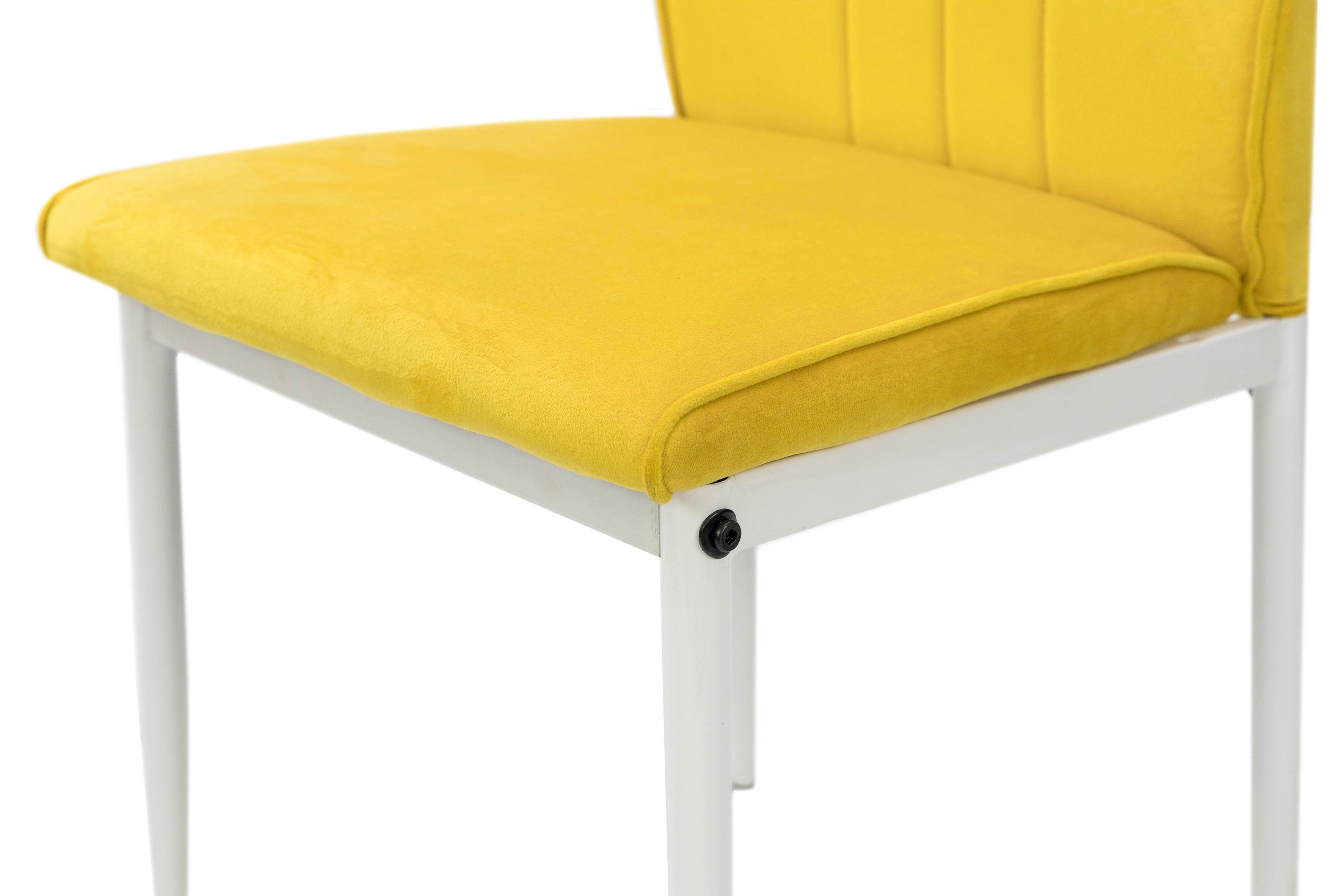 Стул для кухни и гостиной ГРЕЙС Рич 410х970х400 мм Белый/Желтый (GAА0056772) - фото 2