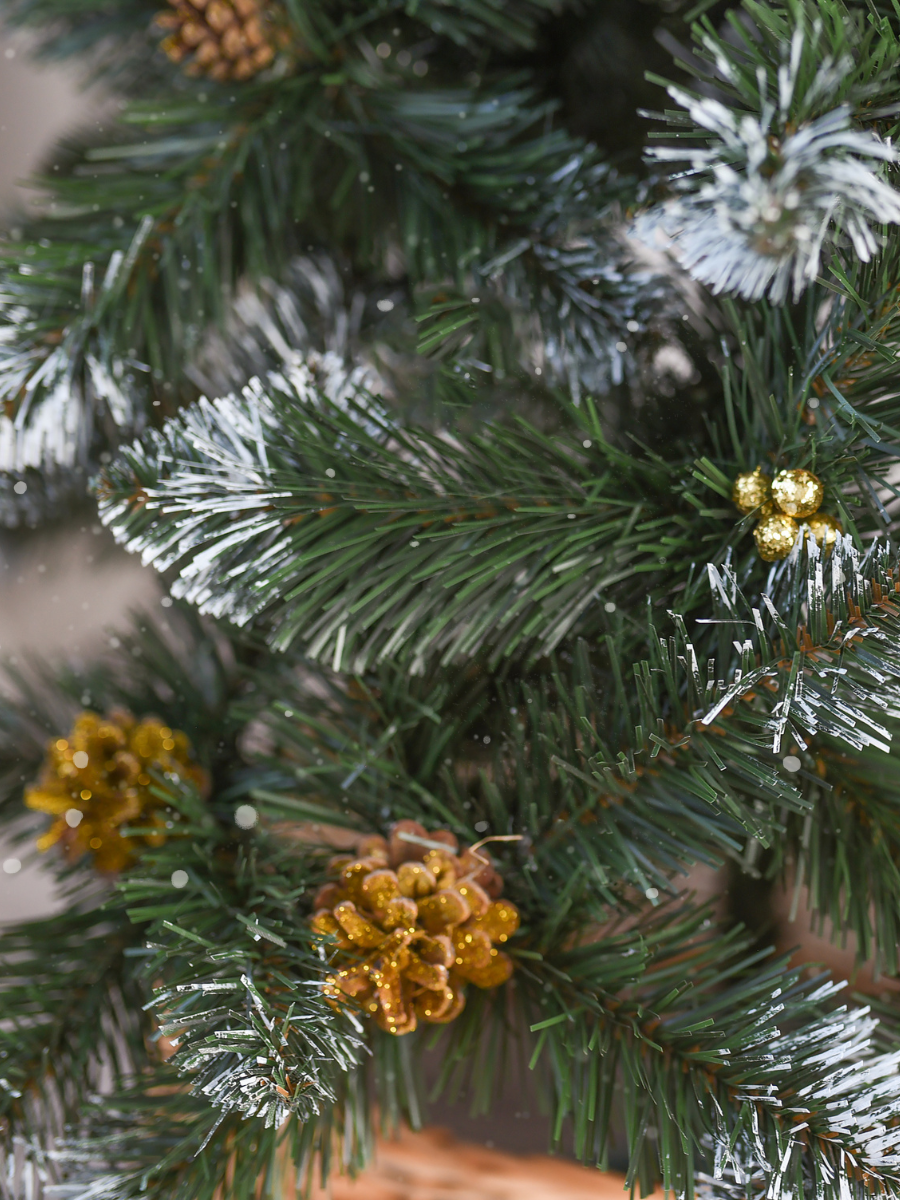 Искусственная елка пушистая со снегом YaLINKA КZ18 с золотыми шишками и жемчугом 180 см Золотой (90887676) - фото 11