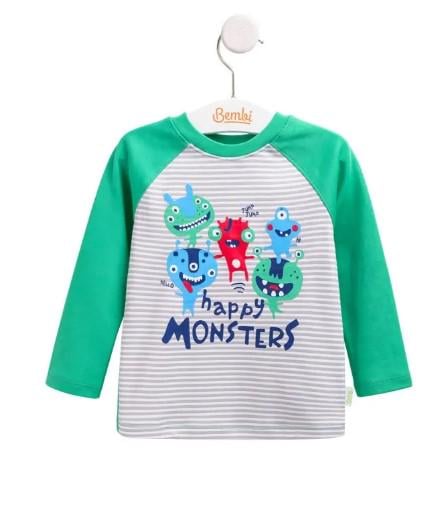 Футболка на мальчика Bembi Счастливые монстры 86 см Зеленый (ФБ 571)