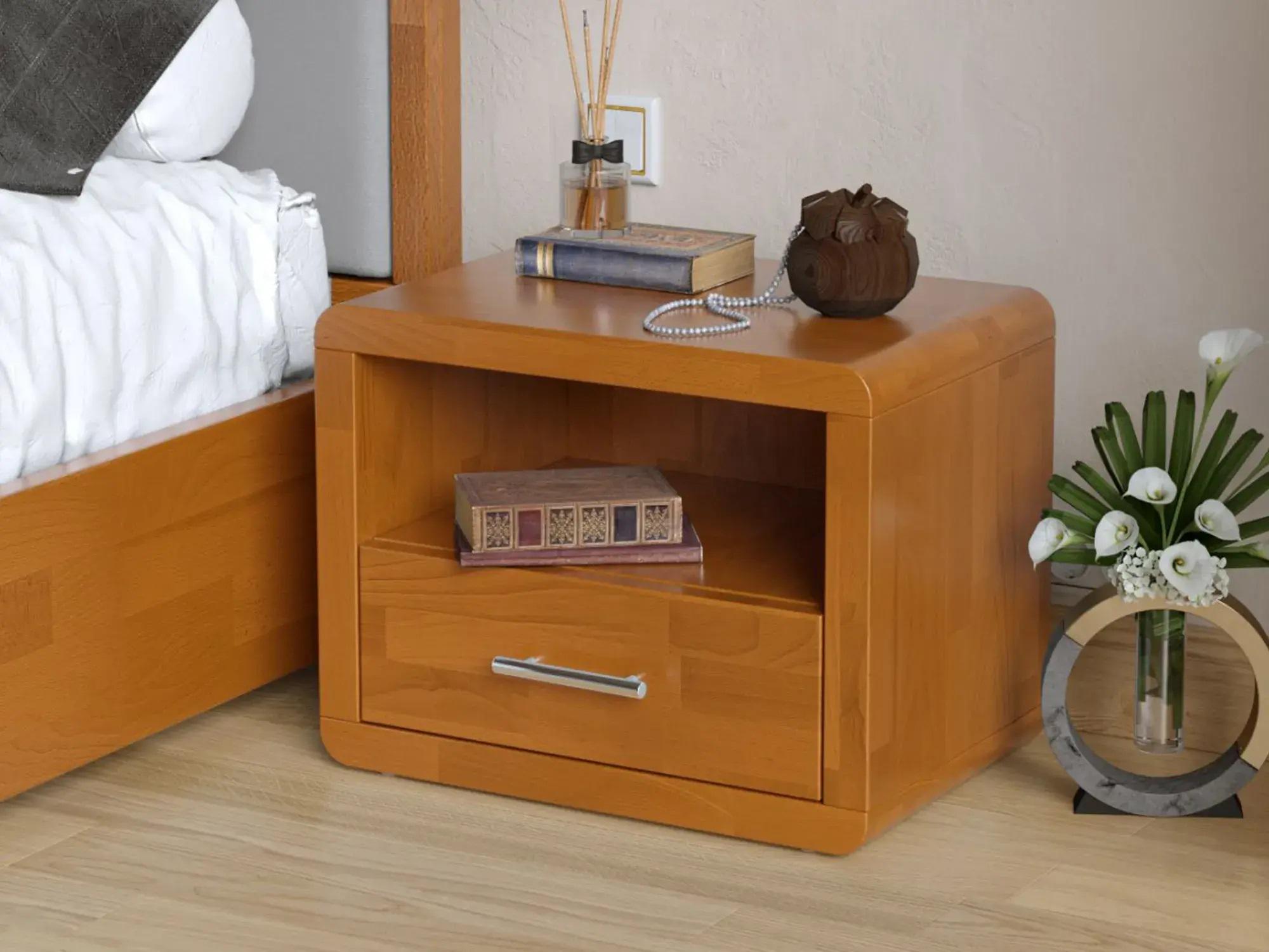 Тумба приліжкова Arbor Drev Глорія 1Ш натуральне дерево бук Вільха (51624) - фото 1