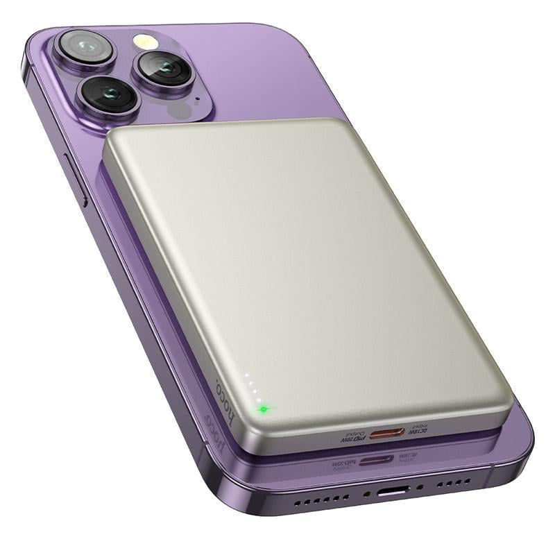 Повербанк бездротовий магнітний Hoco Q26 PD 20W/QC3.0 5000mAh Titanium Gold (38269)