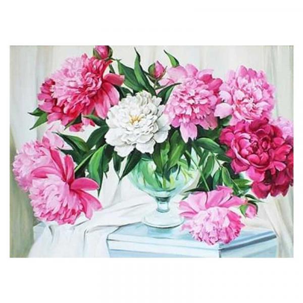 Алмазна мозаїка TK Group Півонії у вазі 40х30 см з рамкою в коробці (GB74491-mt)