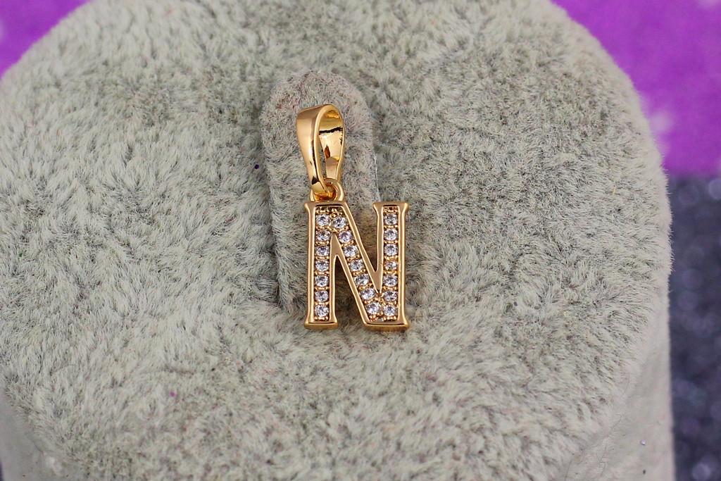 Кулон Xuping Jewelry Буква N 1 см Золотистый