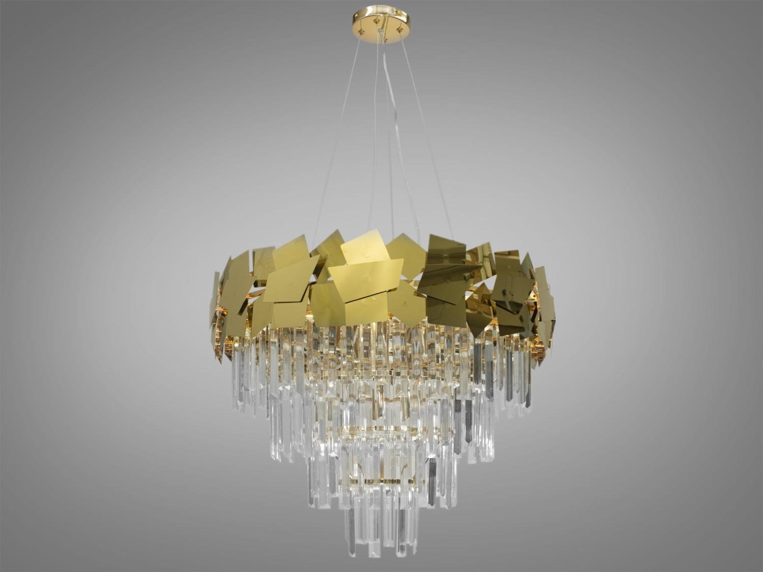 Люстра сучасна підвісна кришталева Diasha 82211/600G Золотий
