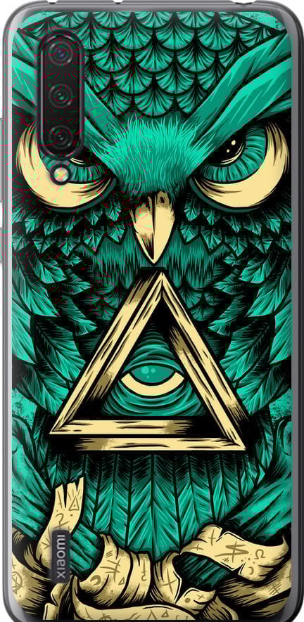 Чехол на Xiaomi Mi 9 Lite Сова Арт-тату (3971u-1834-42517)
