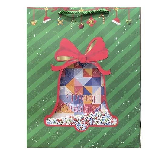 Подарочный пакет новогодний Stenson R32949-M Merry Christmas 3D