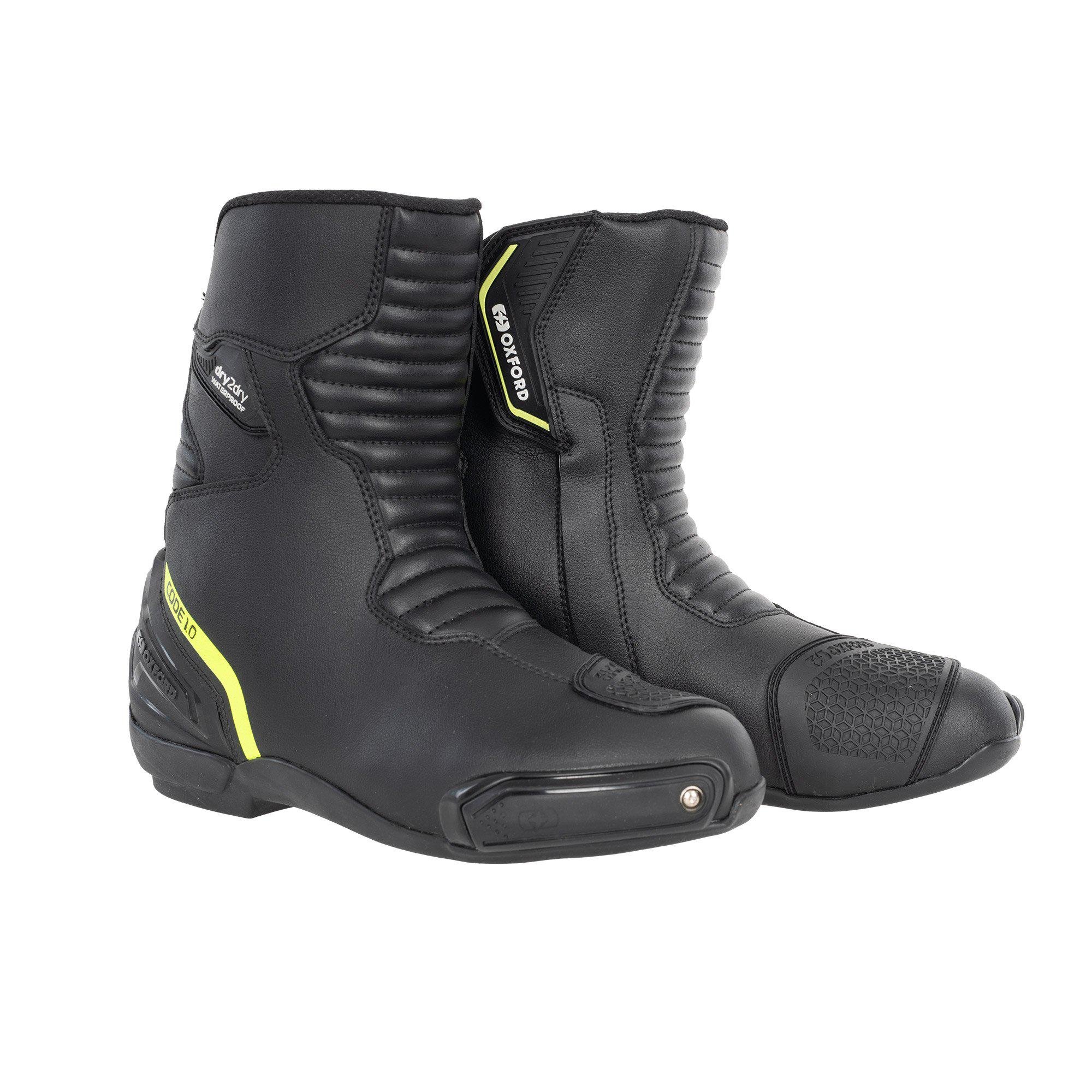 Мотоботы OXFORD Code 1.0 Mid D2D MS Boot р. 44 Black/Flo Yellow (39284)