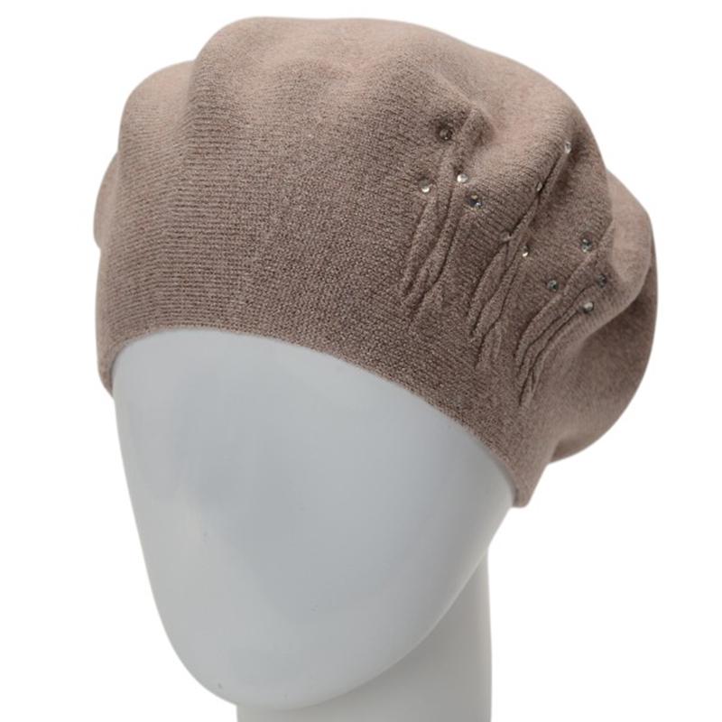 Берет женский двойной Novita Перо вискозный L/57-58 Кофе (276177)