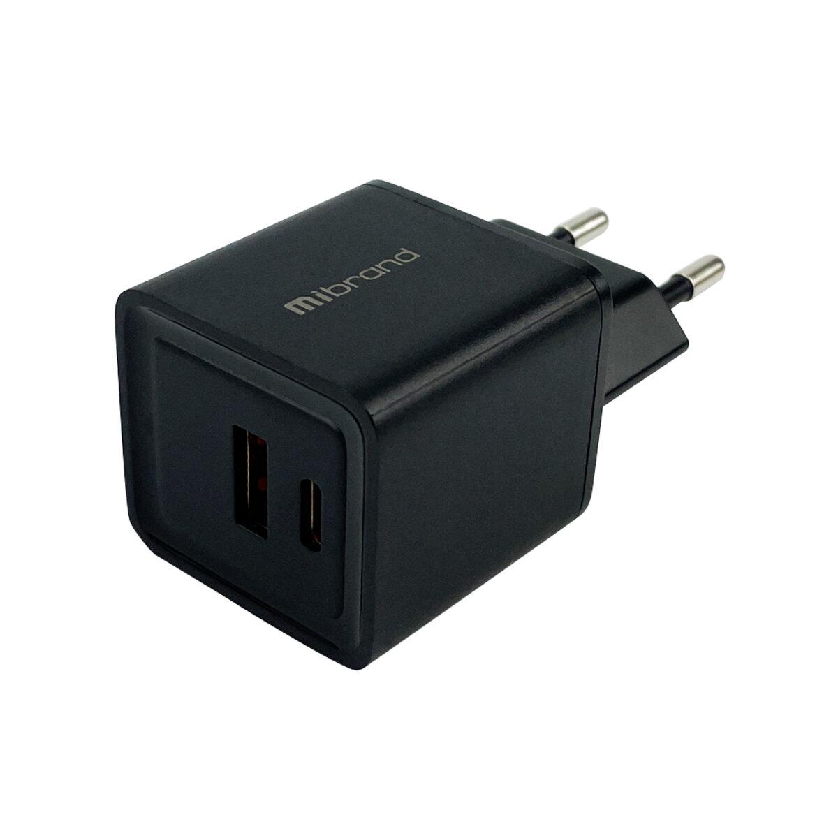 Зарядное устройство сетевое Mibrand MI-30 GaN 30W Black (MIWC/206CUCW)