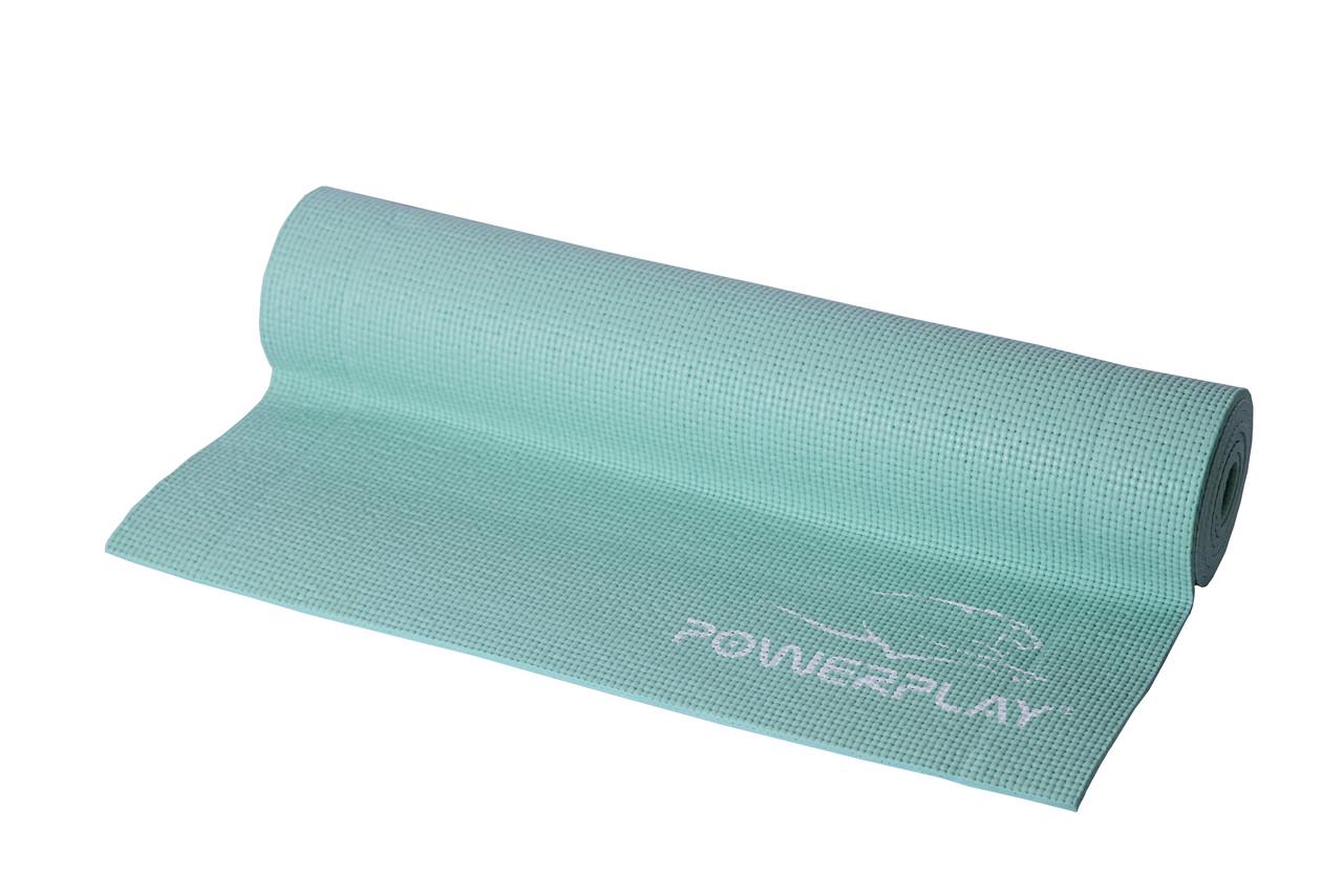 Коврик для йоги и фитнеса PowerPlay 4010 PVC Yoga Mat 173x61x0,6 см Мятный - фото 1