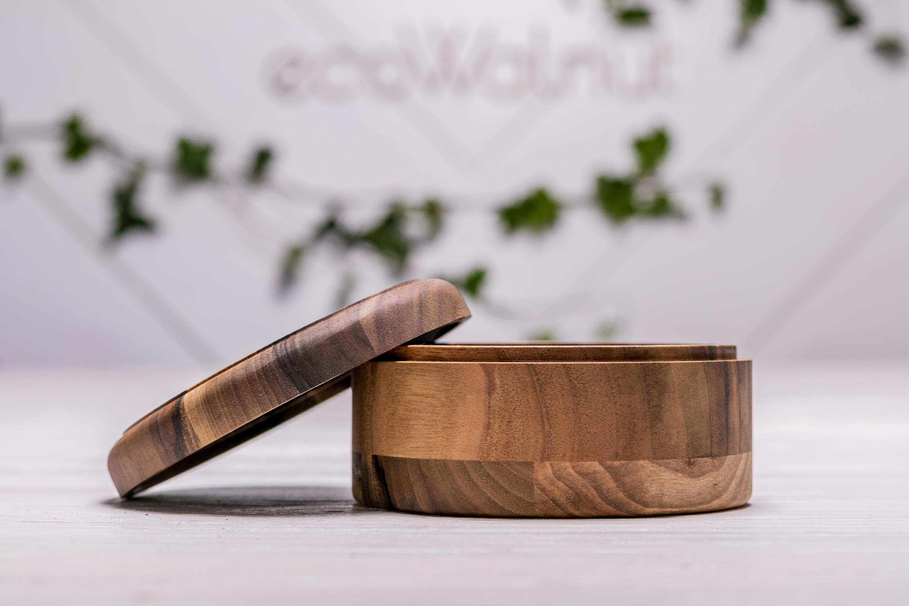 Шкатулка EcoWalnut деревянная круглая для украшений (EB-7) - фото 5