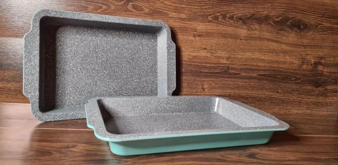 Противень для выпечки Unique UN-1725 мраморный 43х40,5 см Серый - фото 5