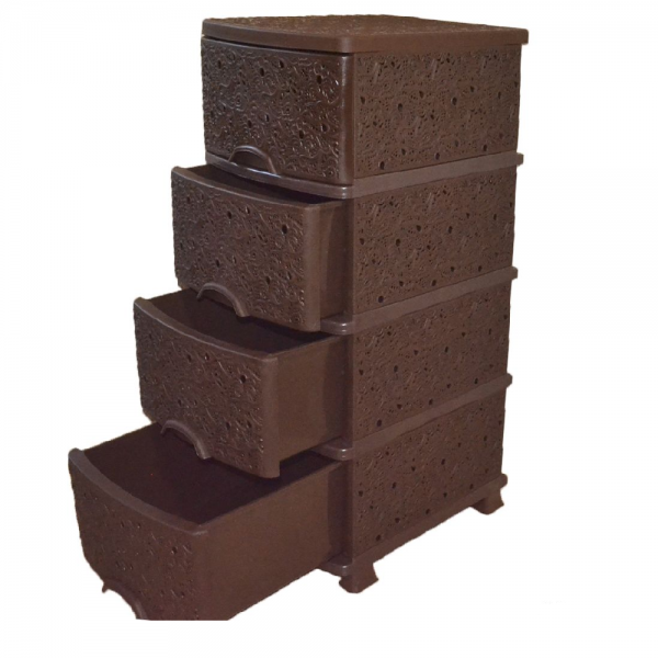 Комод Консенсус Rotange 4х-ярусний 47х36х91 см Коричневий (AN000846)