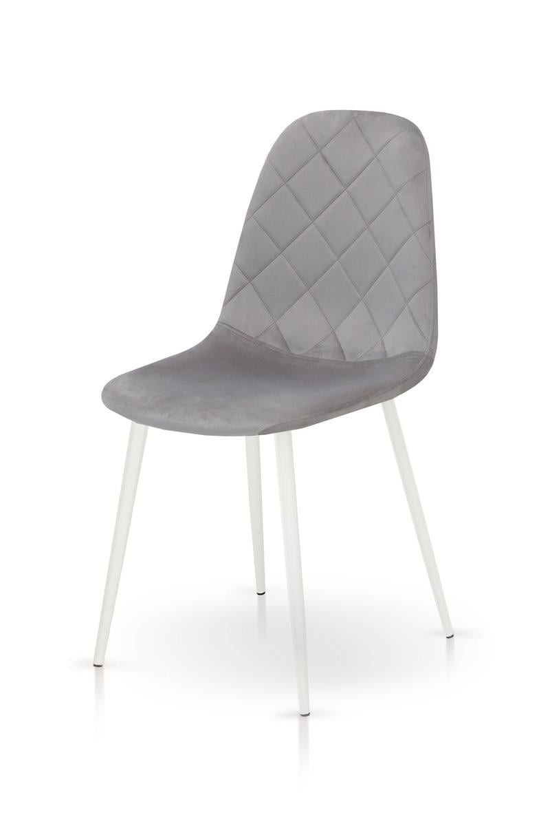 Стілець кухонний Ембер-L Мікс Меблі Білий/Велюр/Світло-сірий - фото 1 Стілець кухонний Ембер-L Мікс Меблі Білий/Велюр/Світло-сірий - фото 1