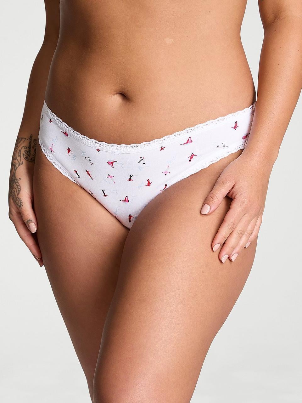 Трусики жіночі Victoria's Secret Lace-Waist Bikini M Білий (2637365582)