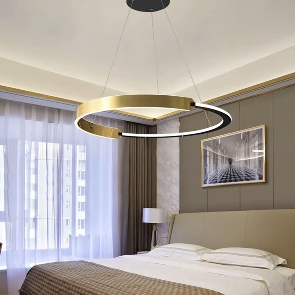 Люстра подвесная кольца Ø 80 см Черный/Латунь (MJ303-800 AB)