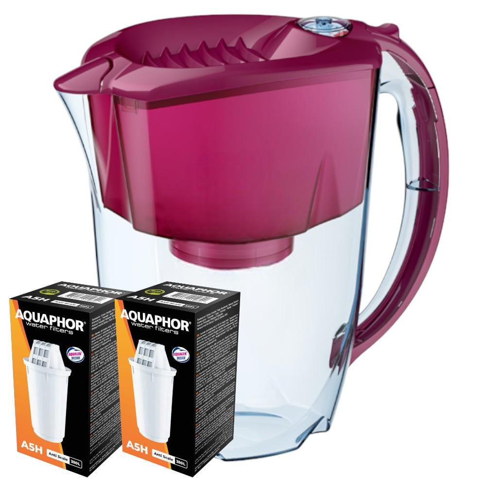 Фильтр-кувшин Аквафор Престиж с двумя модулями А5Н Вишневый