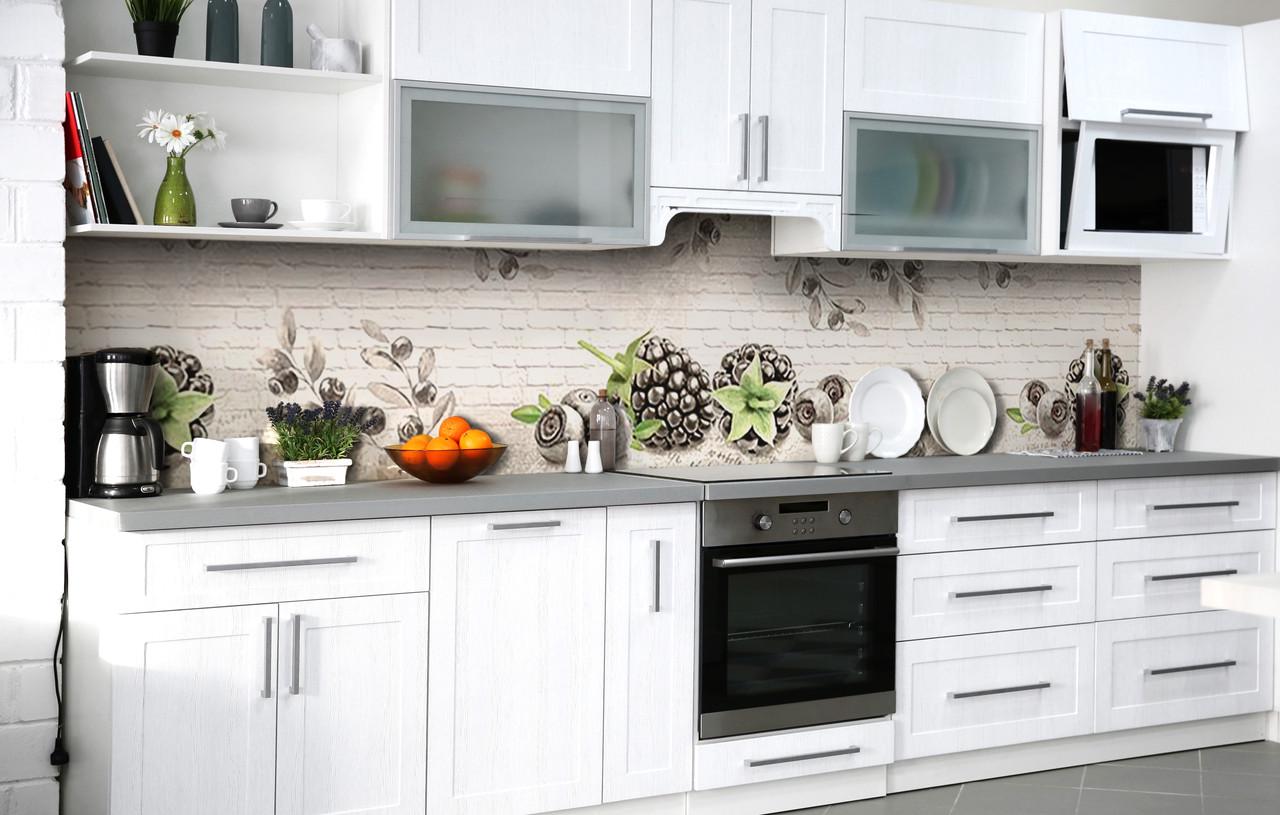 Кухонный фартук Темные ягоды виниловый самоклеющийся 60х250 см Кухонный фартук Темные ягоды виниловый самоклеющийся 60х250 см