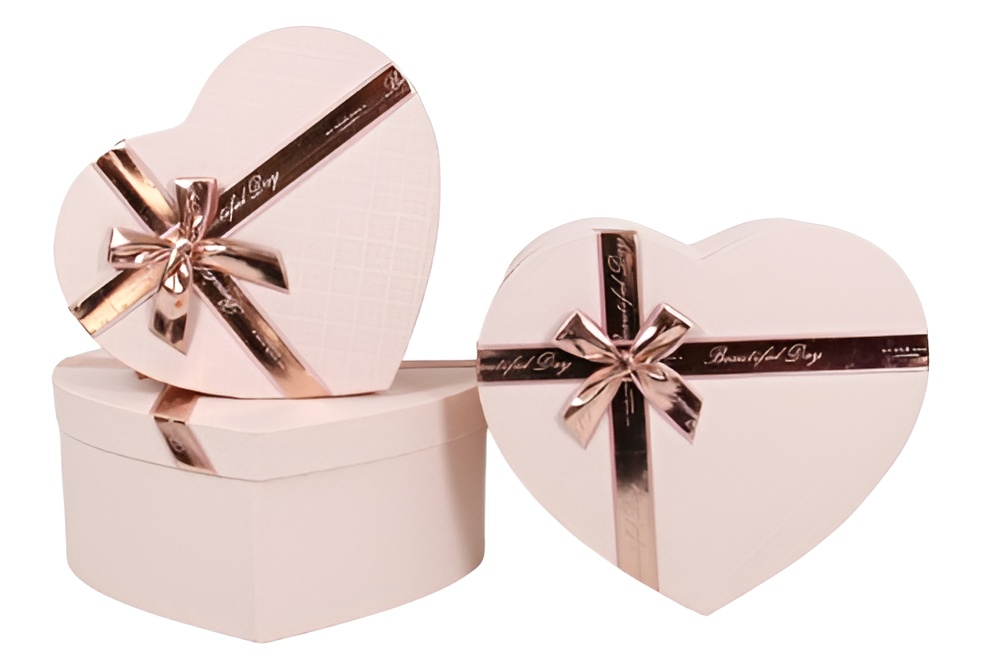 Подарочные коробки UFO сердце 3 шт. Розовый (UG-56321-242)