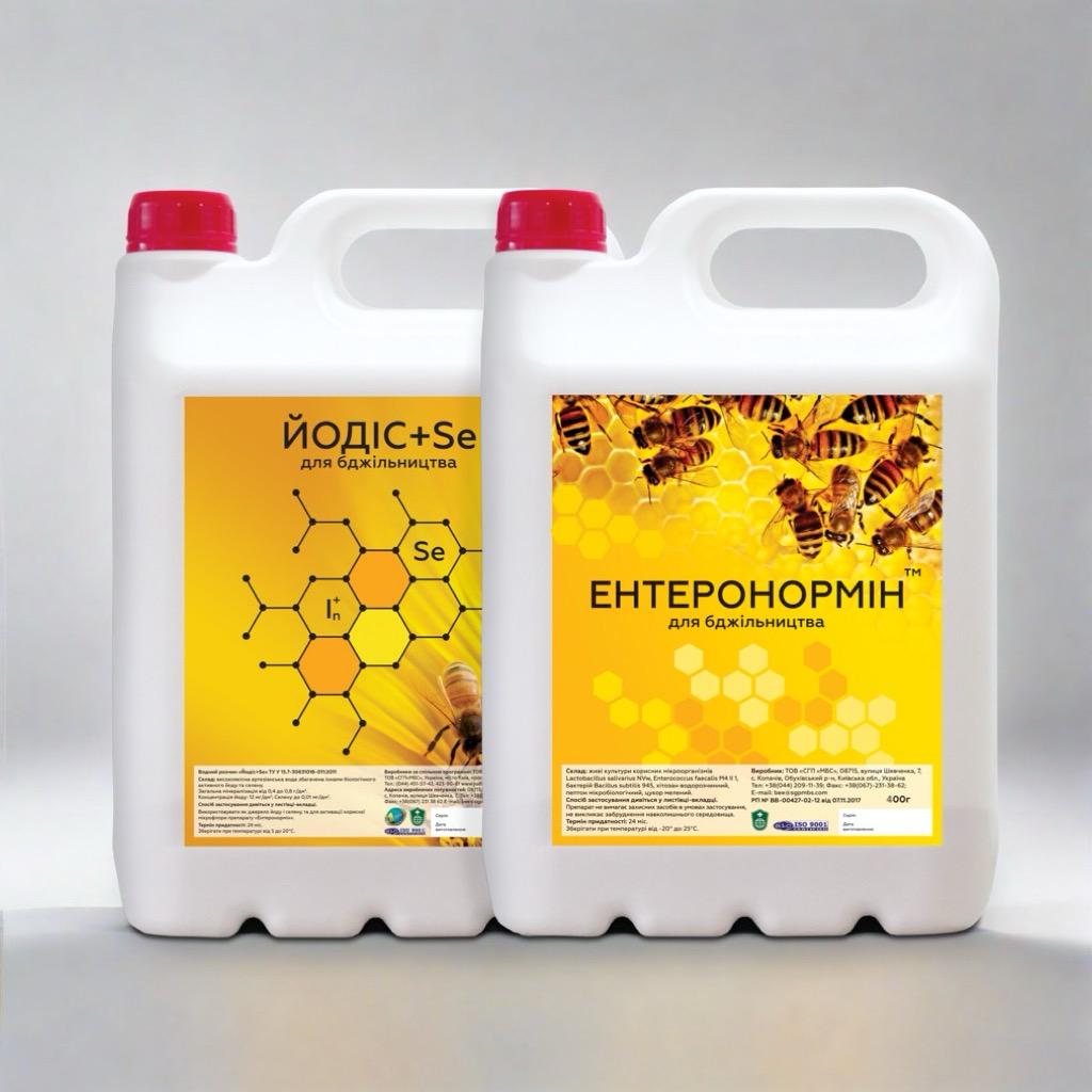 Пробіотик Ентеронормін з Йодіс+Se для бджільництва 400 г/2000 мл