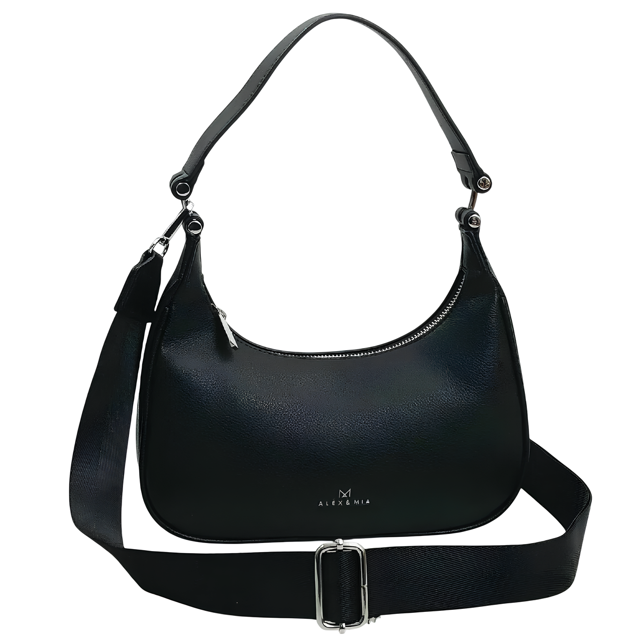 Жіноча сумка Alex&Mia з одним відділенням на блискавці Чорний (CD-9128) - фото 1 Жіноча сумка Alex&Mia з одним відділенням на блискавці Чорний (CD-9128) - фото 1