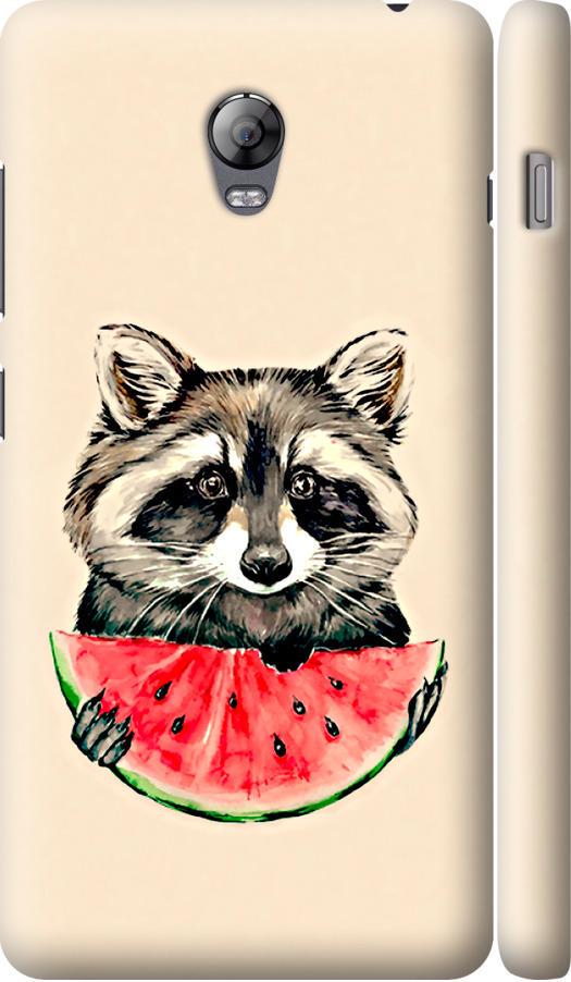 Чехол на Lenovo Vibe P1 Енотик с арбузом (4605m-152-42517)