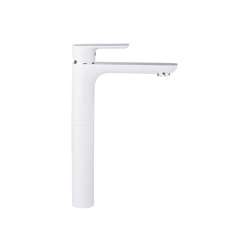 Смеситель для умывальника Gappo Noar G1048-2 высокий Белый/Хром (34553)