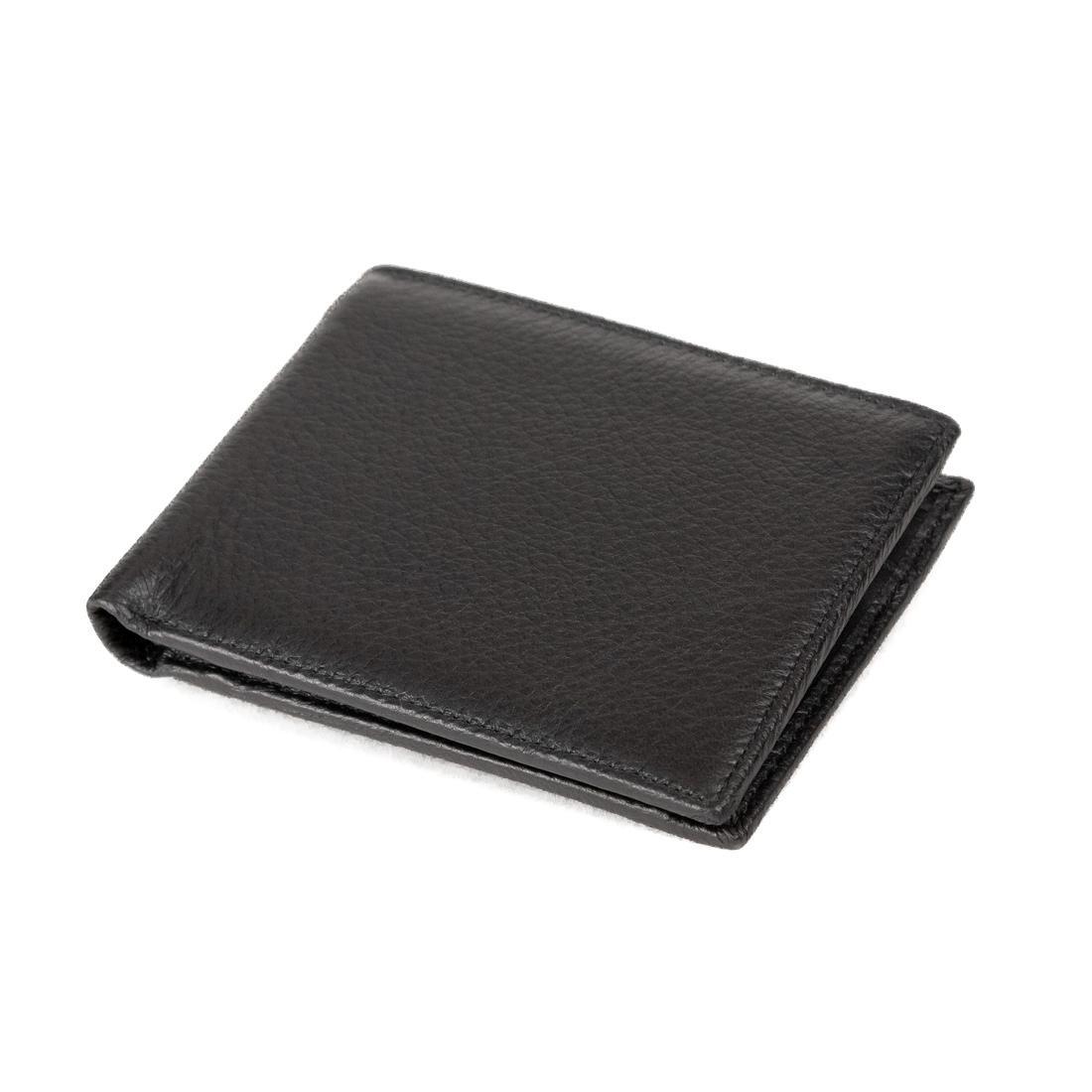 Портмоне мужское Royal Bag M39-8069A кожаное с монитницей на кнопке Черный (7632)