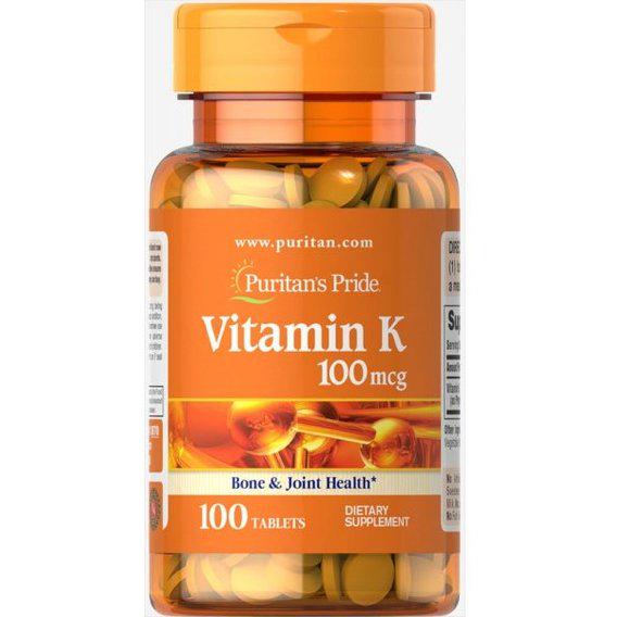 Вітамін K Puritan's Pride Vitamin K 100 mcg 100 tabs