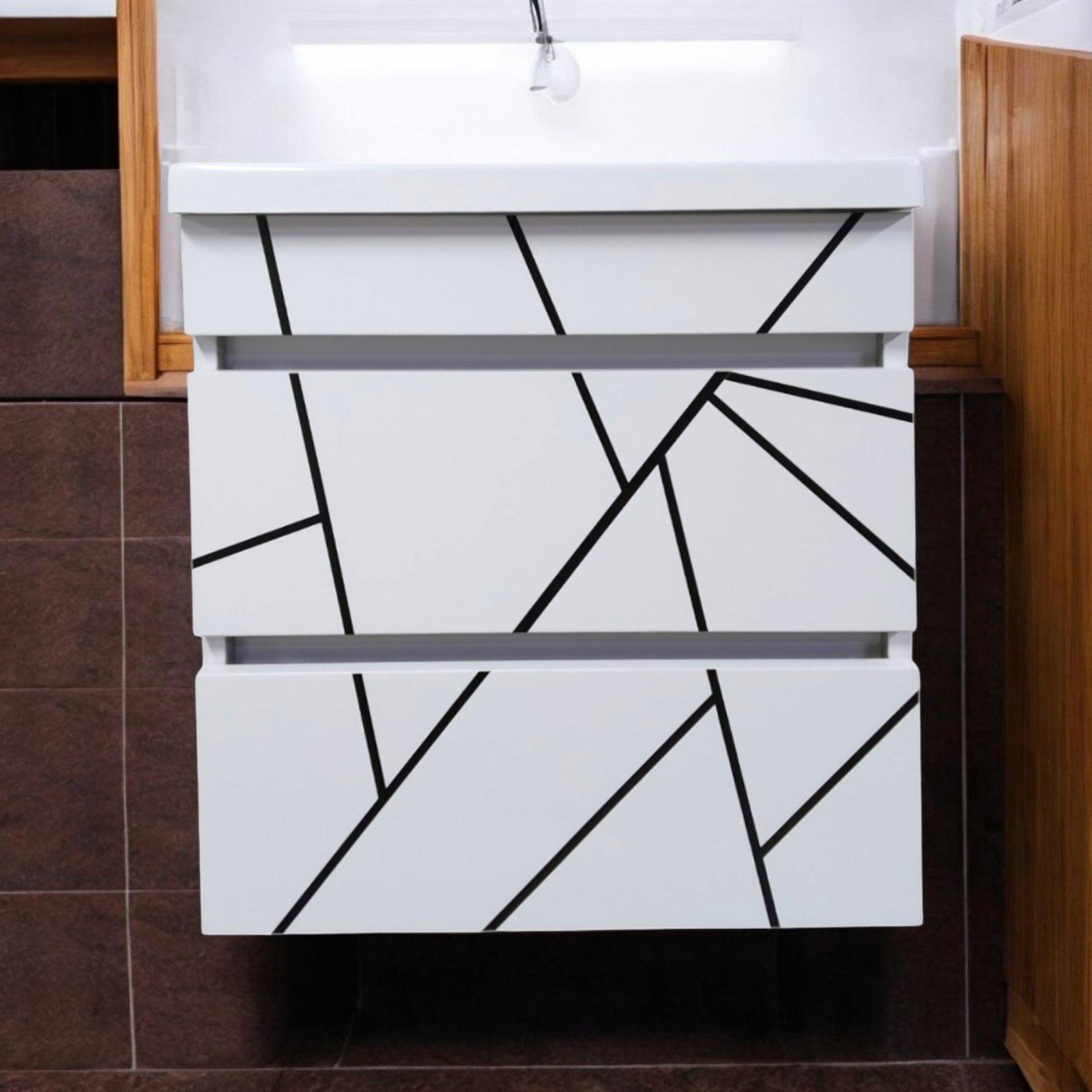 Тумба подвесная для ванной комнаты пластиковая Mikola-M Atlant Chaos 80 см White/Black (2383) - фото 10 Тумба подвесная для ванной комнаты пластиковая Mikola-M Atlant Chaos 80 см White/Black (2383) - фото 10