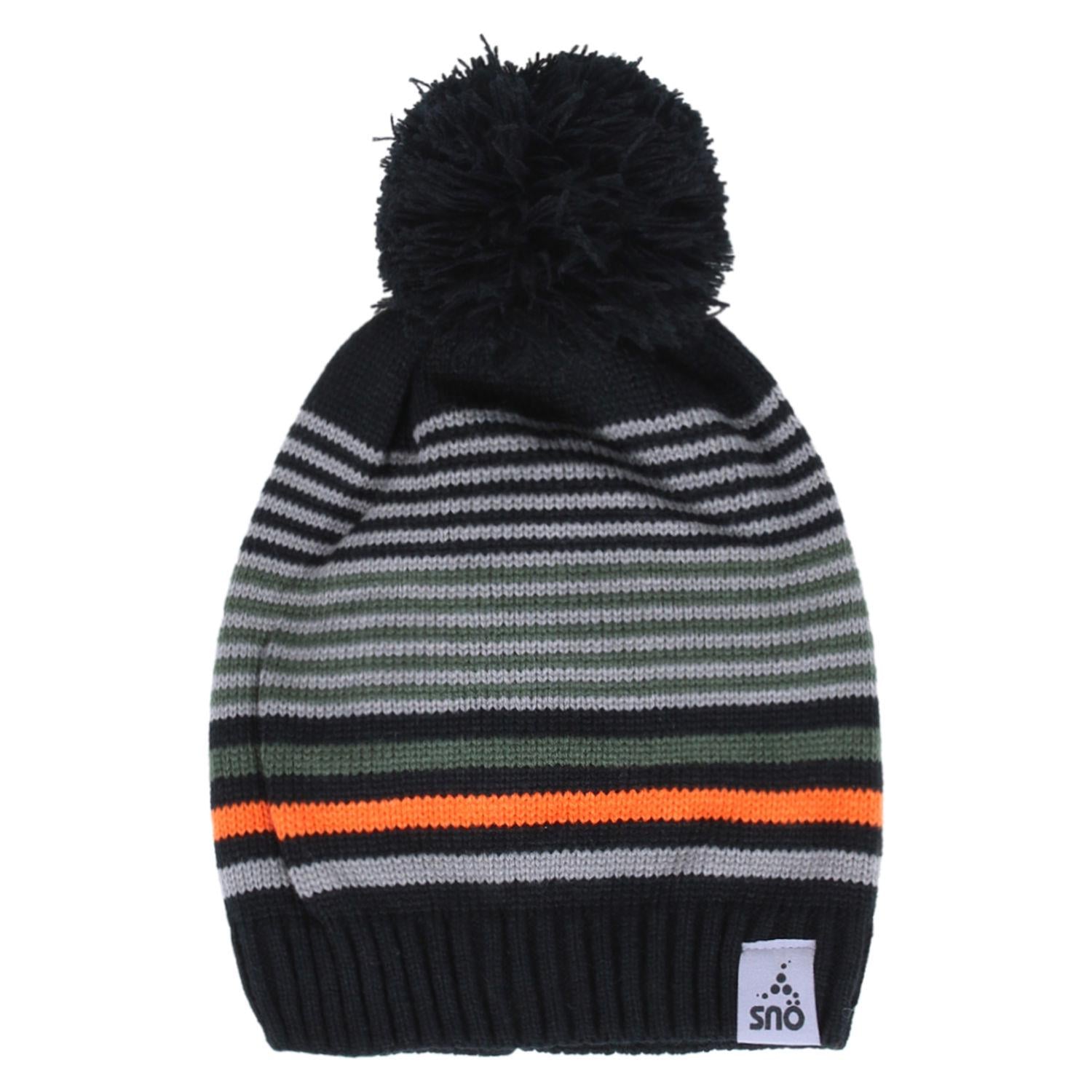 Шапка вязаная для мальчика SNO F18TU303 зимняя 56-60 см Серый/Черный/Оранжевый (F18TU303-Black-o/s)