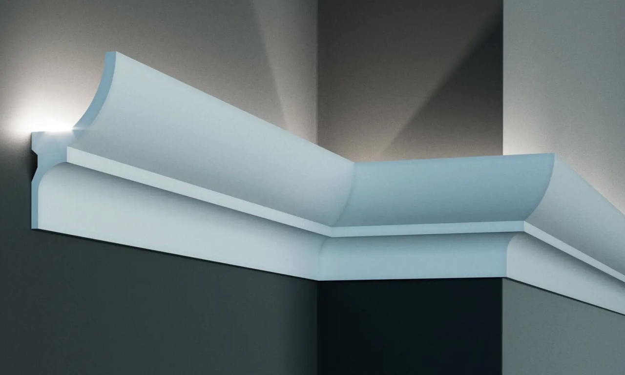 Карниз поліуретановий Tesori KF 714 серія F жорсткий 2000 мм (2328452170)