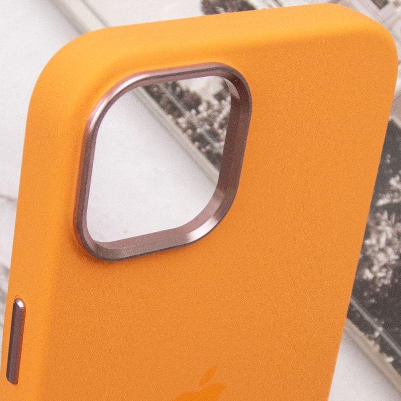 Противоударный чехол Silicone Case Metal Buttons (AA) для Apple iPhone 14 (6.1") Оранжевый / Marigold - фото 8