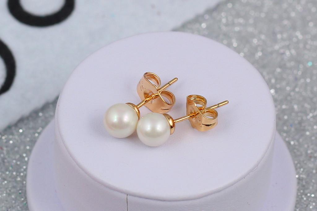 Серьги гвоздики Xuping Jewelry Жемчуг 6 мм Золотистый