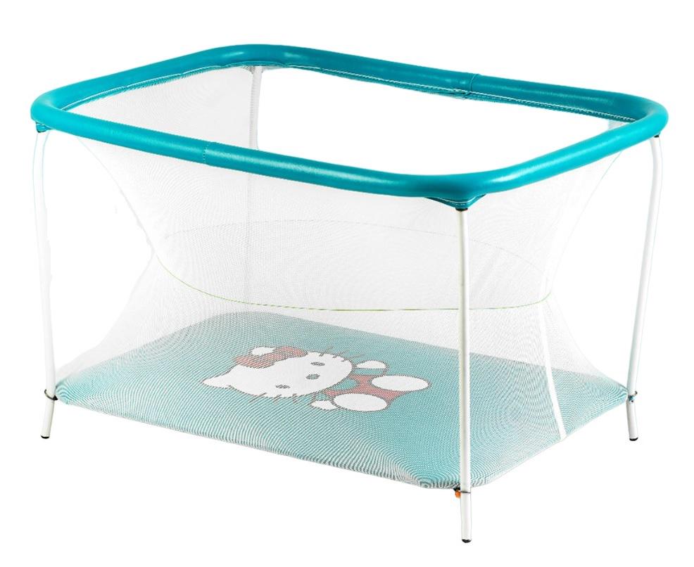 Манеж Hello Kitty прямоугольный мягкое дно евросетка без ручки Turquoise (147282)