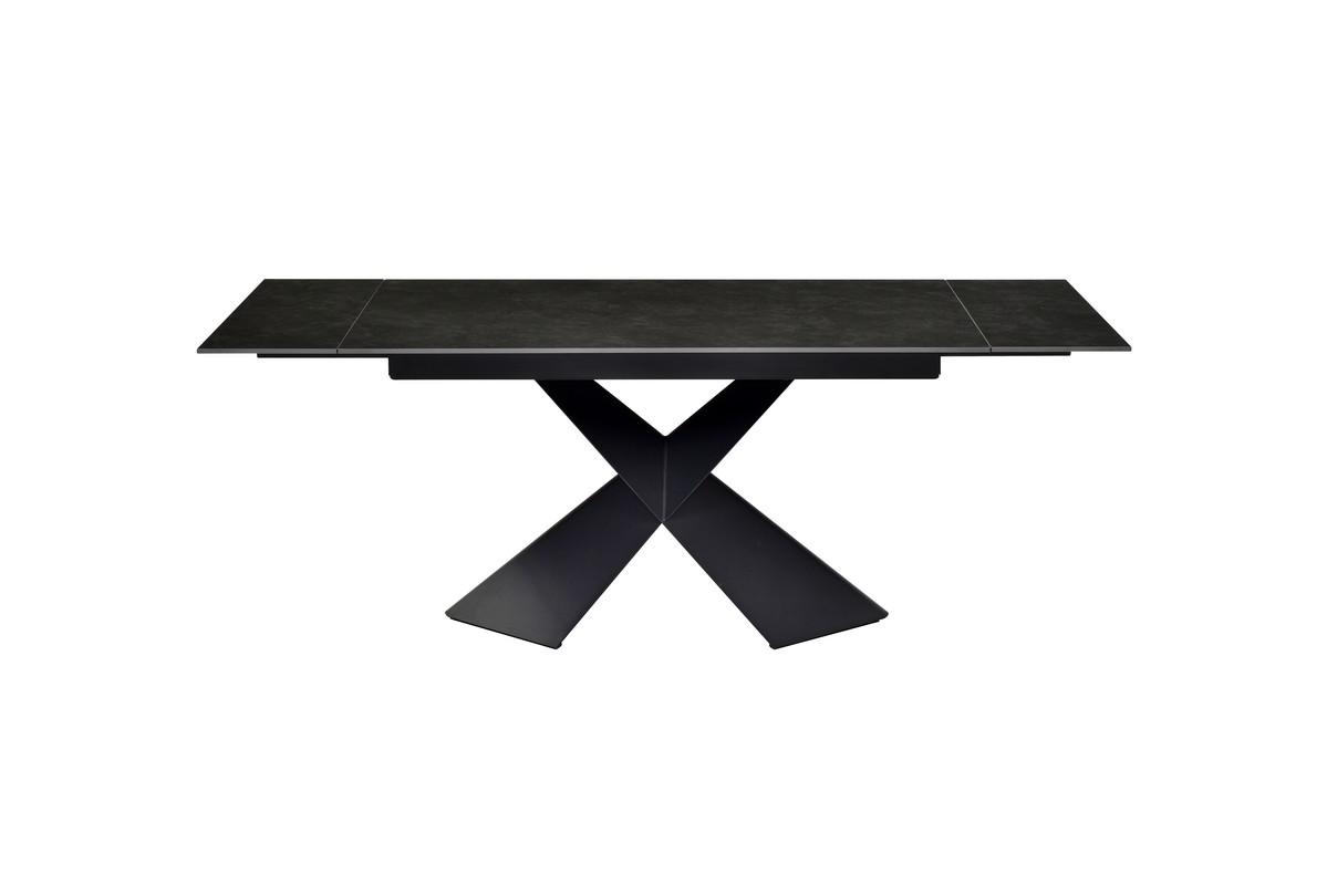 Стол обеденный прямоугольный раскладной Vetro Mebel TML-896 90х140/60 см керамика/металл Урбано Империал графит/Черный