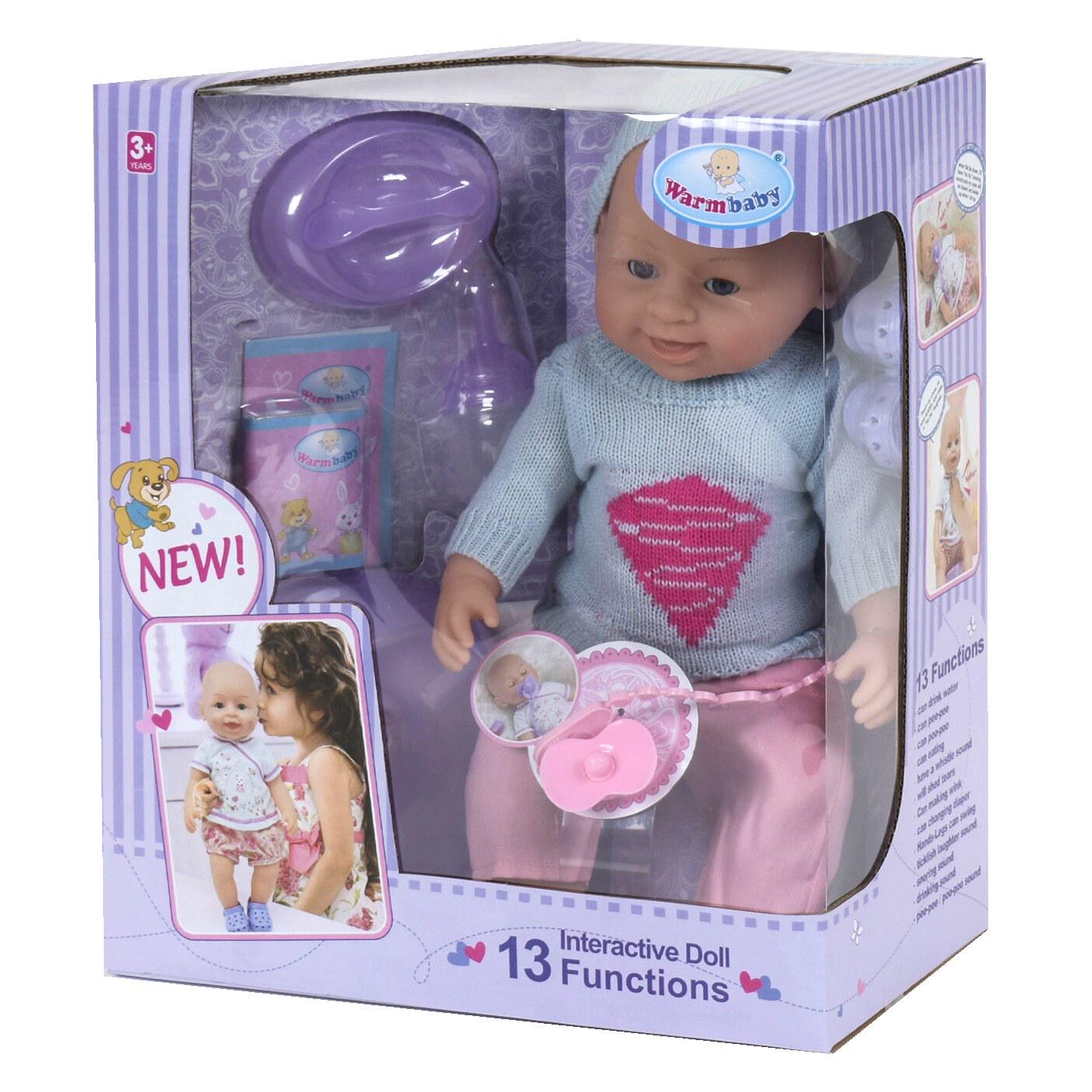 Пупс Warm Baby 42 см со звуком интерактивный (9604)