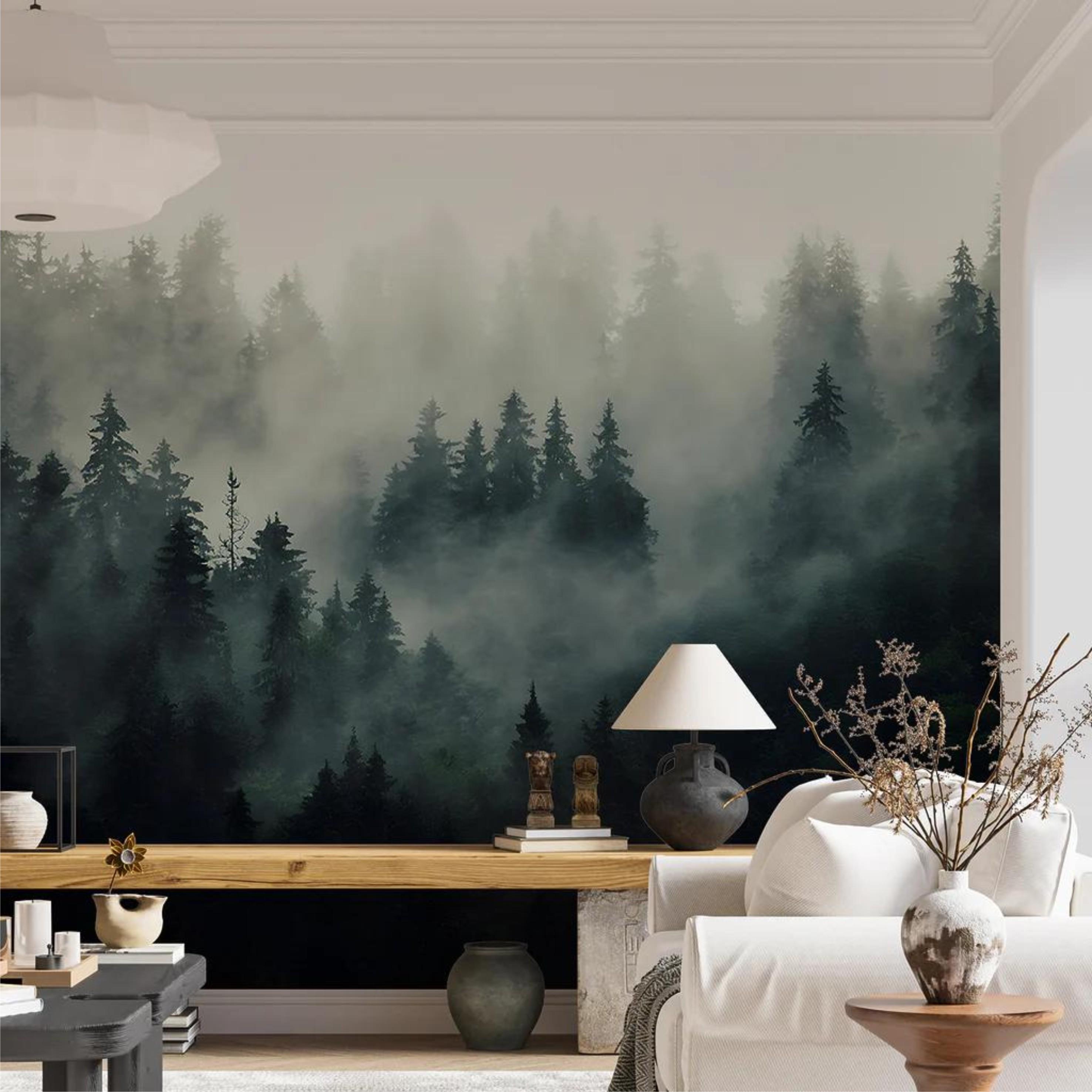 Фотообои Туманный лес Разноцветный (000352)