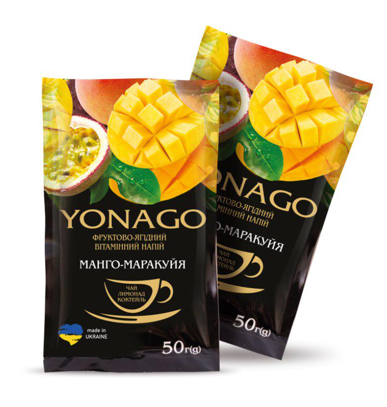 Напиток фруктово-ягодный витаминный Yonago Манго-Маракуйа 50 г х 20 шт. (770016863)