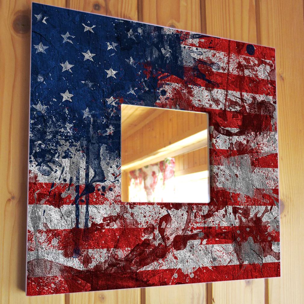 Зеркало декоративное Флаг США 260х260 мм (M03002)