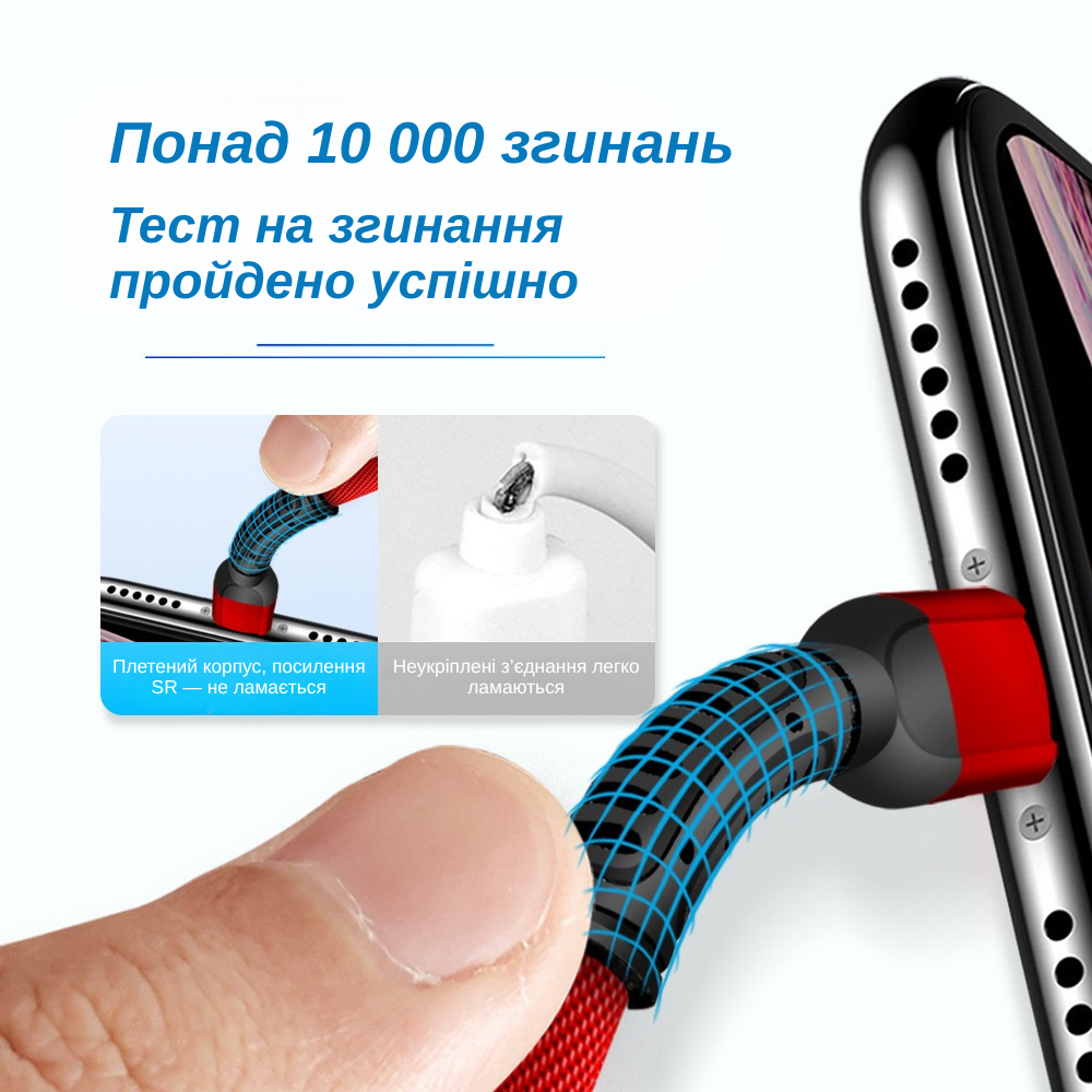 Кабель XON SmartCable MaxCharge Type-C - Type-C PD 60W 1 м Чорний (SC202C6W1B 3555) - фото 7