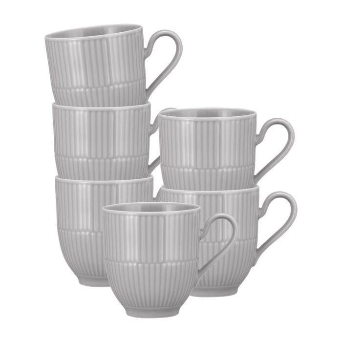 Набор кружек с ручкой Seltmann Weiden Amina Silbergrau 6 пр. 350 мл Серый (2678122)