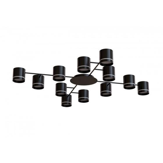 Светодиодная люстра SONYC на 12 ламп 96 Вт 4500К Черный (6207/6317)