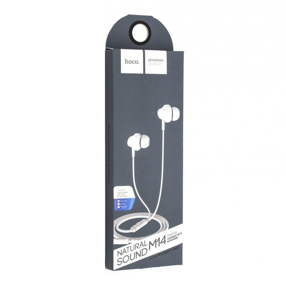 Навушники Hoco M14 initial sound universal earphones з мікрофоном White - фото 2