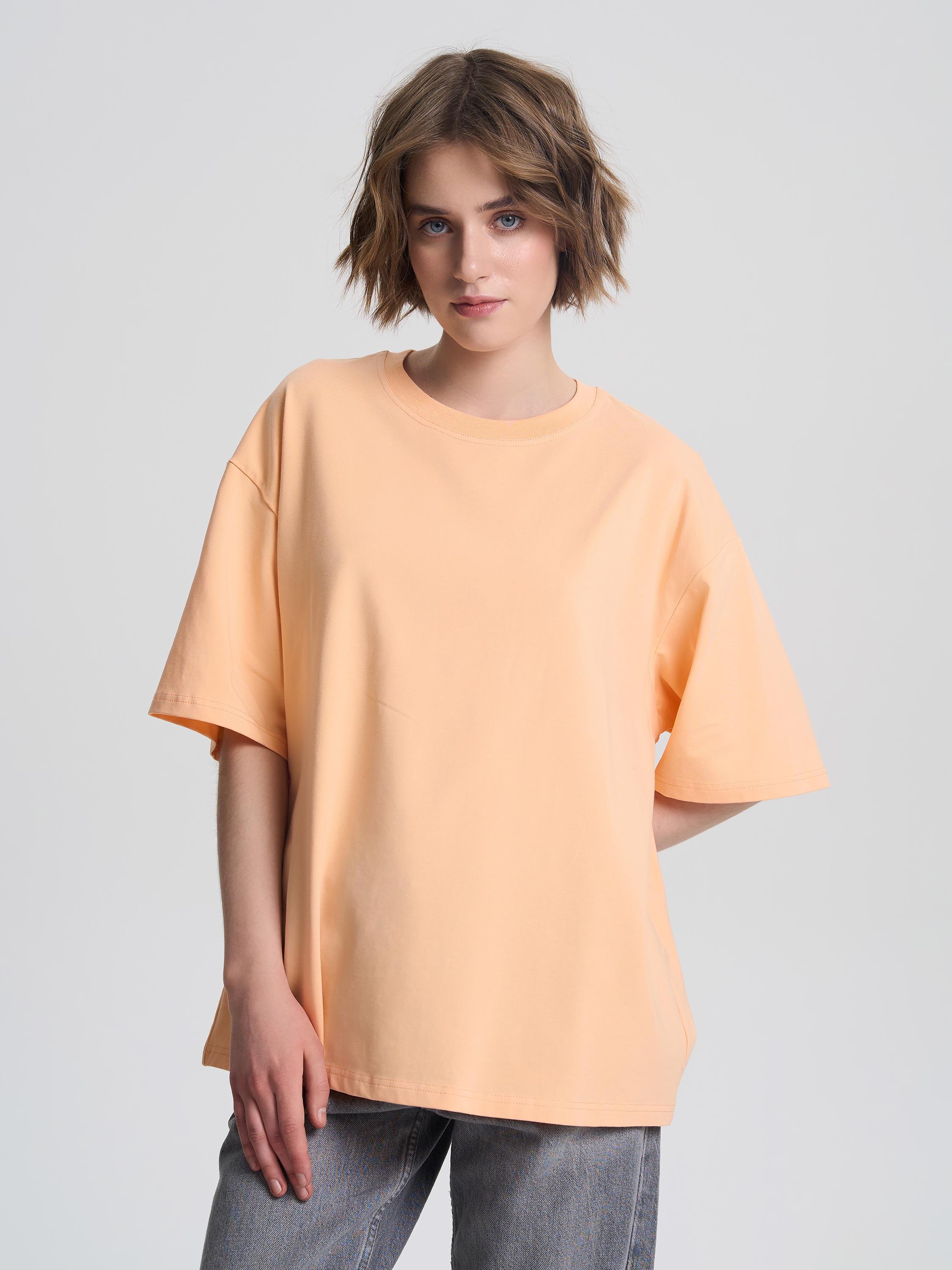 Футболка жіноча оверсайз ROZA 231105 L Персиковий (4824005715556)