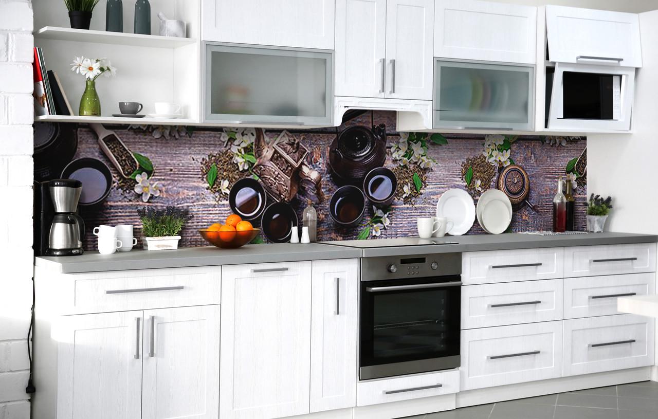 Кухонный фартук Чайная церемония виниловый самоклеющийся 65х250 см