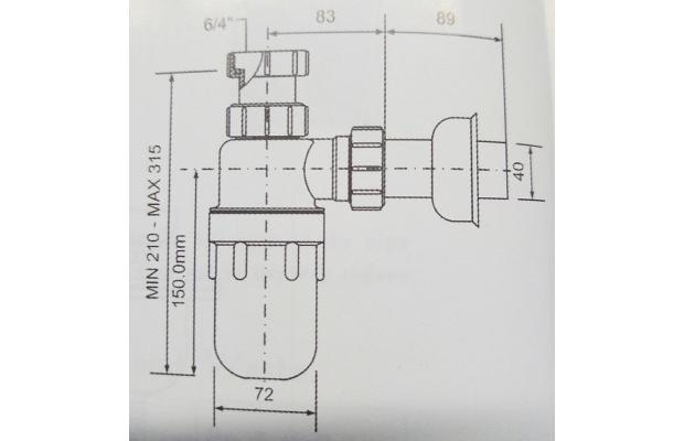 Сифон для кухонной мойки Mcalpine 1,1/2х40 без слива (C31ARPF) - фото 2