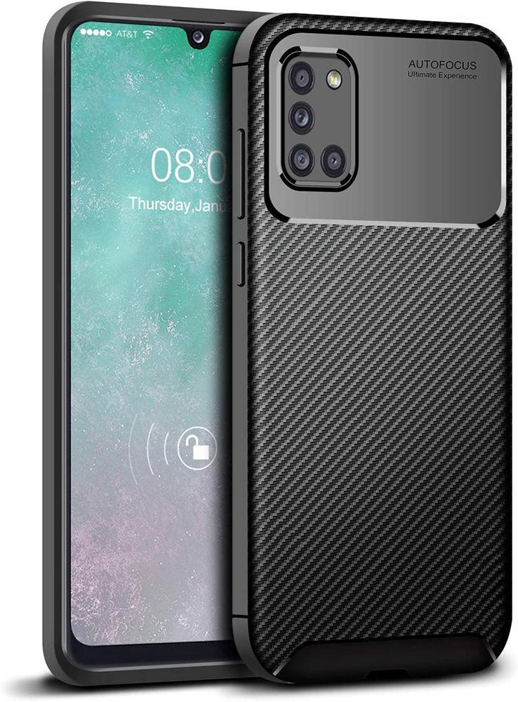 Чехол накладка Auto Focus Carbon для Samsung Galaxy A31 A315 Black (20059-2B)
